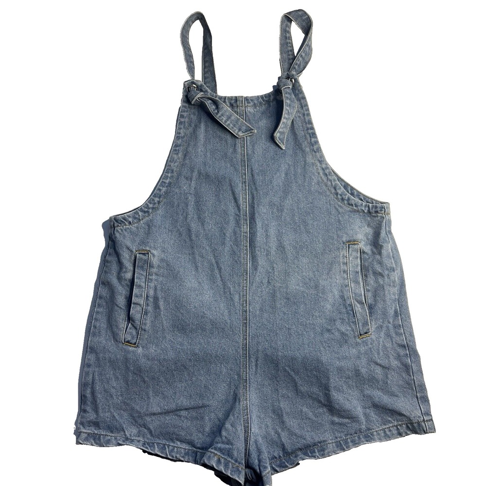 Women Denim‎ Blue Jean Jumper Overall Shortall L Everyday Spring Summer